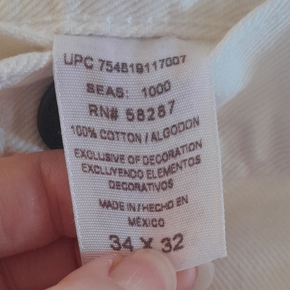 STRUCTURE Slim Straight White Jeans NWT Size 34 x 32 - Picture 4 of 6